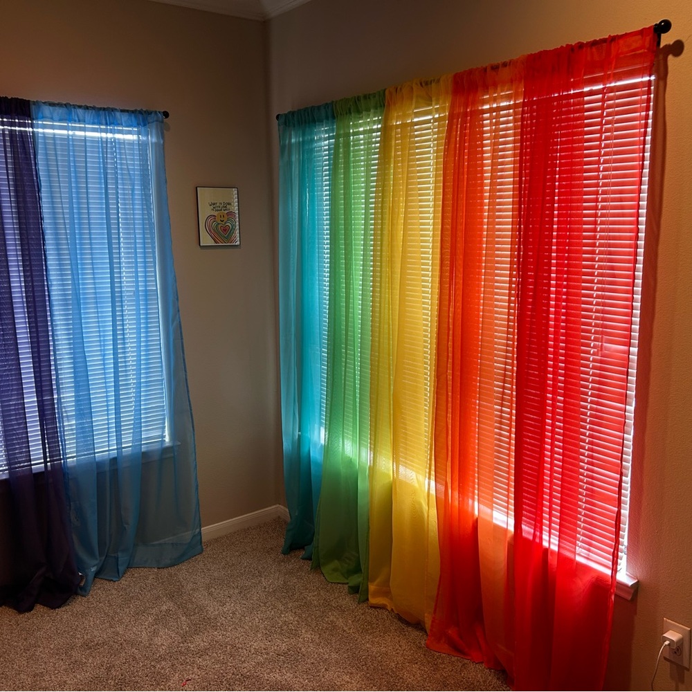 Colorful Sheer Curtain Set